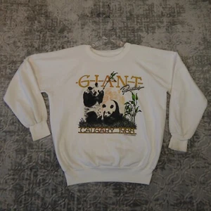 Sudadera De Colección Calgary Zoo Adulto Mediana Blanca Pandas Gigantes Años 80 Cuello Redondo - Imagen 1 de 10