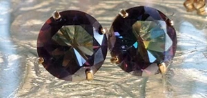 Mystic Topas Labcreated Rundschliff Ohrstecker 14kt massiv Gelbgold - Bild 1 von 12