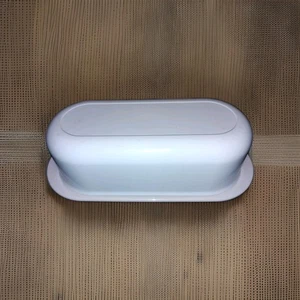 Plato de mantequilla Tupperware de colección rubor rosa blanco plástico 2 piezas - Imagen 1 de 3