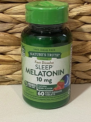 Nature's Truth Melatonina 12 mg Sabor a Bayas de Disolución Rápida 60 Tabs Exp 8/26 Foto 1 de 4