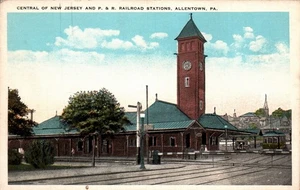 RAILROAD ALLENTOWN PA. POSTCARD Central of New Jersey & P.& R. Railroad Stations - Picture 1 of 2