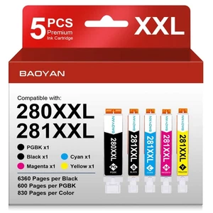 PGI-280XXL/CLI-281XXL Replacement for Canon 281 Ink Cartridges 5 Color Value - Picture 1 of 7