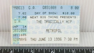 Boleto de concierto The Tragically Hip Metropol 1996 13 de junio Pittsburgh Pennsylvania - Imagen 1 de 7