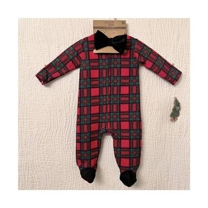 Baby Weihnachten Fuß Overall Set NEU 0/3m Schlaf Spielen Pullover Urlaub Outfit - Bild 1 von 7