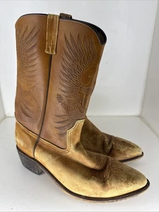 1970s Men’s Western Cowboy Boots Eagle Shield Design Size 12 D Vintage - Picture 1 of 6