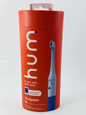 Kit de cepillo de dientes inteligente a batería hum by Colgate, cepillo de dientes sónico y estuche de viaje, azul Foto 1 de 4
