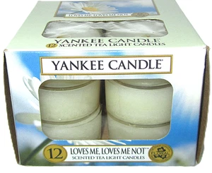 Yankee Candle "LOVES ME LOVES ME NOT" Box of 12 Scented Tea Lights ~ RARE ~ NEW - Picture 1 of 3