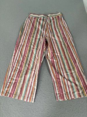Bobbie Brooks Pants Womens Small Striped Multicolor Wide Leg Lounge Beach Cotton - Image 1 of 4