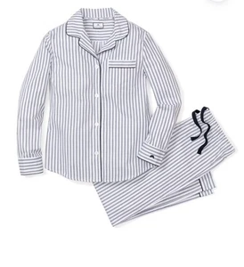 Petite Plume Damen Twill Pyjama Set Farbe: Navy Französisch Inlett UVP 118 $ NEU! - Bild 1 von 9