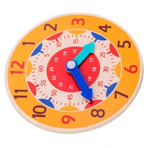 ヘOrange Clock Wooden Cognitive Clock Improve Observation Teaching Clock Educ - Picture 1 of 12