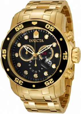 Invicta Men's 0072 Pro Diver Scuba 48mm Chronograph Blue Dial Gold Steel Watch - Image 1 of 4