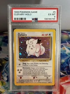 Graded 1999 Clefairy-Holo Base Set Unlimited PSA 6 EX-MT - Picture 1 of 2