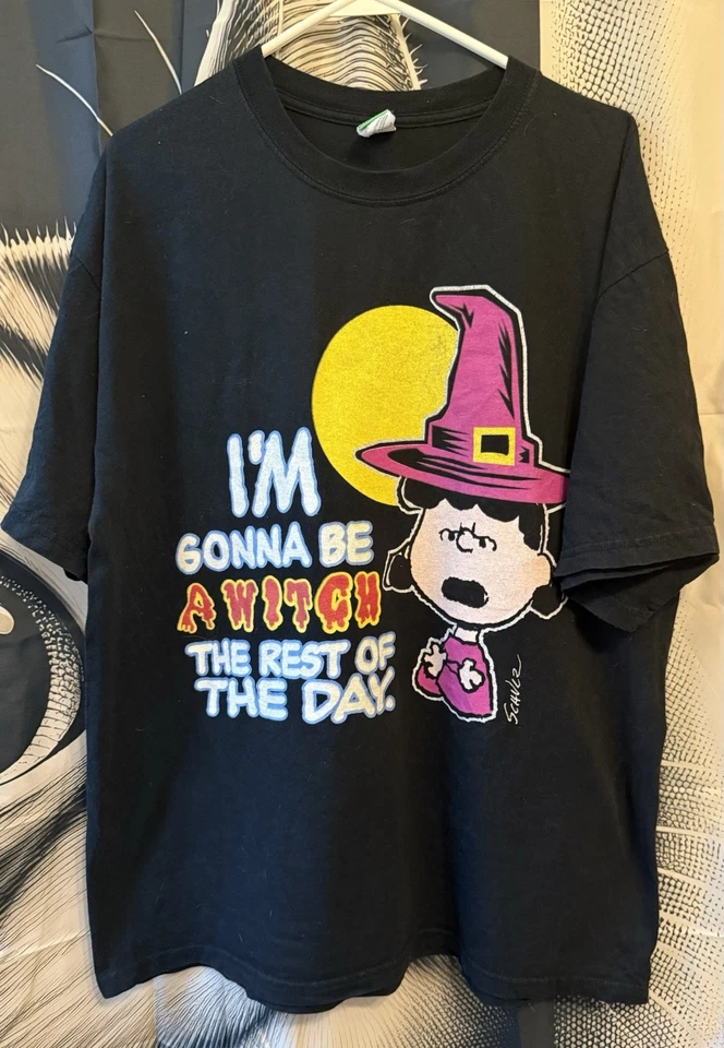 Camiseta De Colección Años 90-Y2K Peanuts Lucy Van Pelt Halloween Bruja XL RN 71868 Foto 1 de 4