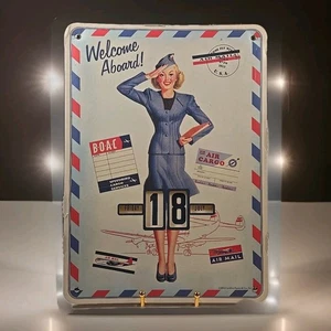 VTG Cavallini Perpetual Calendar Air Mail Air Cargo Welcome Aboard! Collectible - Picture 1 of 17