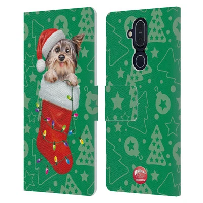 ANIMAL CLUB INTERNATIONAL CHRISTMAS SOCKS LEATHER BOOK CASE FOR NOKIA PHONES - Image 1 of 4