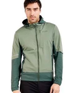 Usado en Excelente Condición SWIX Para Hombres Grande Delda Light Softshell Chaqueta Cremallera Completa Abrigo Verde Exterior - Imagen 1 de 11