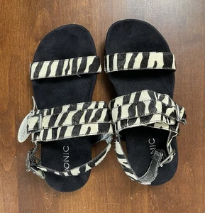 Vionic Grace Samar verstellbare Riemchensandalen mit Zebramuster Damengröße 6 neu ohne Etikett - Bild 1 von 12