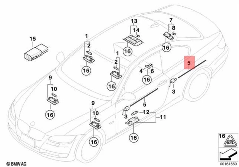 Panel lateral conductor óptico original izquierdo bmw e93 318i 320d 320i 323i 63316958351 Foto 1 de 1