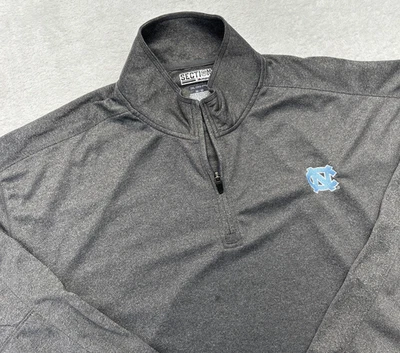 North Carolina Tarheels 1/4 Zip Long Sleeve Mens 2XL Gray Majestic UNC - Image 1 of 4