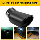 62MM Black Titanium Bend Car Exhaust Pipe Inlet Tips Muffler Pipe Tail Throat AM