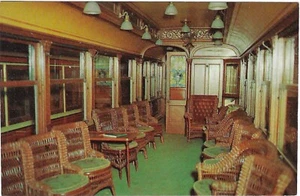 Vintage Connecticut Railroad Postcard Branford Trolley Museum Interior Parlor - Picture 1 of 2