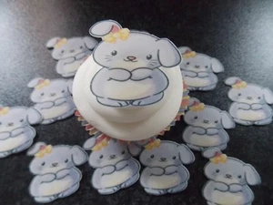 12 PRECUT Edible Lilac Rabbit/Bunny Easter wafer/rice paper cake/cupcake toppers - Picture 1 of 3