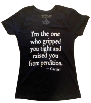 Supernatural Women's/Junior Graphic Licensed T-Shirt "Castiel Quote" - Image 1 of 2