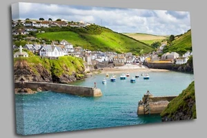 Port Isaac, the North Cornwal Coast Canvas Wall Art Picture Print - Picture 1 of 16