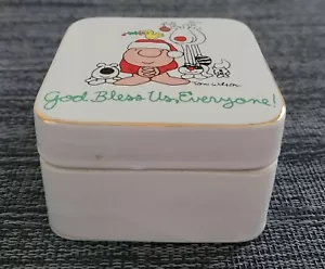 De colección Ziggy 1979 Dios nos bendiga a todos Navidad Navidad Caja de baratijas Joyería - Imagen 1 de 9