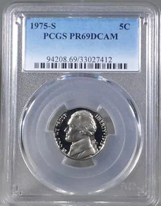 1975 - S Jefferson Nickel - PCGS PR69DCAM - Picture 1 of 2