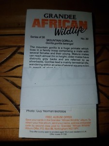  Grandee cigar / cigarette cards - AFRICAN WILDLIFE - 1990 Full VG Set