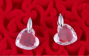 Kleine Damen Ohrringe Herz Kristall transparent - Schmuck der Lilien - Bild 1 von 5