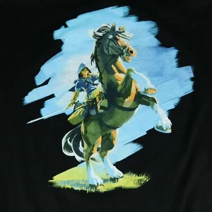 Legend of Zelda Breath of The Wild Nintendo Black Hooded Sweatshirt Sz XXL - Picture 1 of 7
