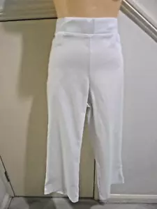 LADIES NWOT SIZE 16 White Stretch Cropped 7/8 PANTS - Picture 1 of 2