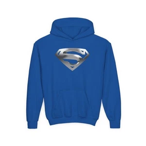 Superman S, kids Youth Heavy Blend Hooded Sweatshirt - Picture 1 of 13