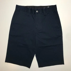 Volcom Chino Bermuda Shorts Mens Size 28 Navy Blue Cotton Stretch Performance - Picture 1 of 16