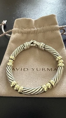 Браслет David Yurman 7 мм с золотыми бусинами 18 карат - Изображение 1 из 4