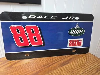 2008 DALE EARNHARDT JR. #88 PLASTIC LICENSE PLATE AMP / NATIONAL GUARD NASCAR   - Image 1 of 4