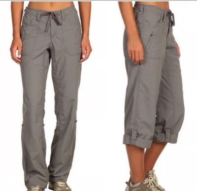 The North Face Women’s size 12 Convertible Roll-up Hiking Pant Green drawstring - Image 1 of 4