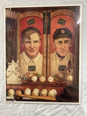 Memorabilia MLB de TY COBB CHRISTY MATHEWSON impresión de póster certificado 1993 nuevo   Foto 1 de 2