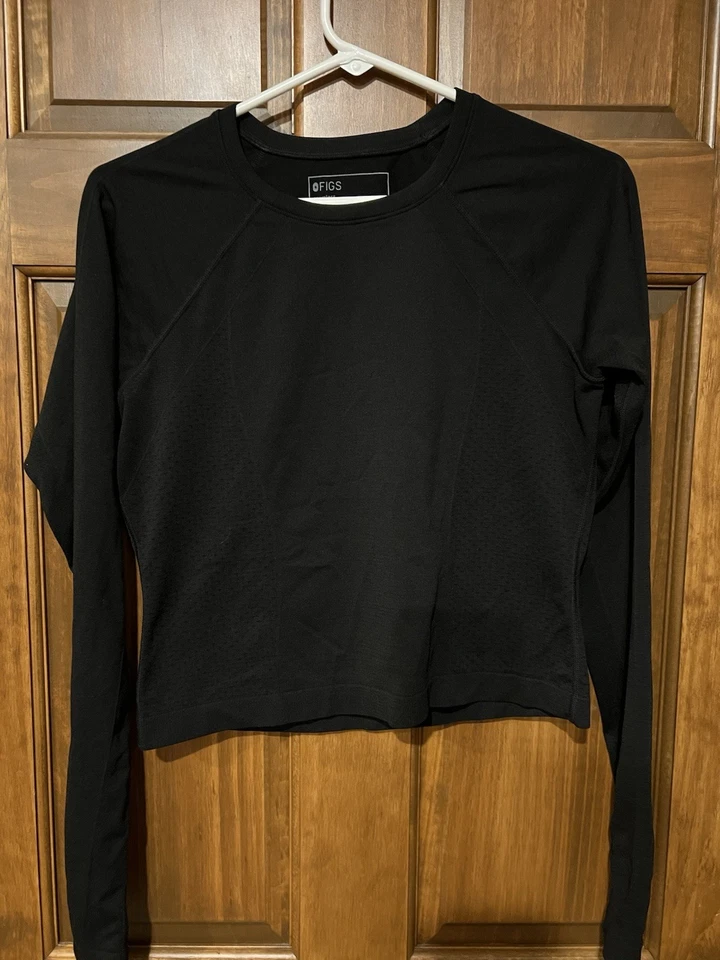 Figs Mujer Talla Mediana Recortado Negro Underscrub Manga Larga Foto 1 de 4