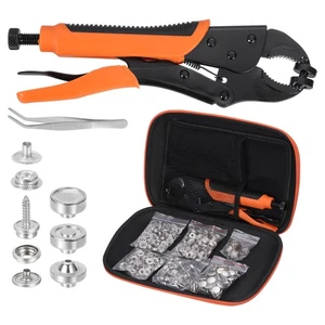 60Pcs Canvas Snap Kit, Fastener Tool Snap Grade Boat Canvas Snaps, Silver - Picture 1 of 6