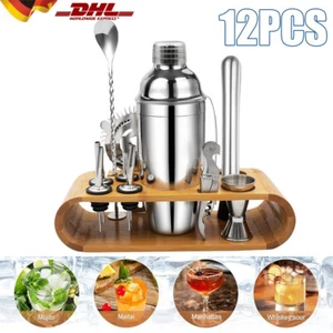 Cocktail Set Shaker 750ml Mixer Edelstahl Cocktailset Stampfer Sieb 12 teilig - Bild 1 von 15