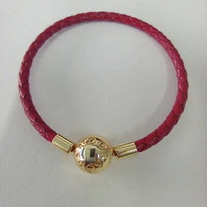 bracelet ALE S925 Red leather Pandora Moments braided - Picture 1 of 10