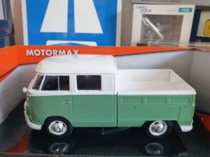 VW Volkswagen T1 Doka Bus Doppia Cabina Pick-up MotorMax 79343G 1:24 - Foto 1 di 3