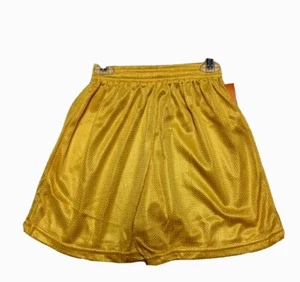 Youth Large Gold Unisex Micro Mesh Basketball Soccer Athletic Shorts NWT - Picture 1 of 3