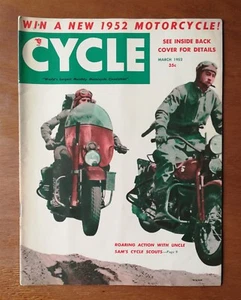 Vintage Cycle Magazine March 1952 - Cycle Scouts - Indian & BSA Ad - Picture 1 of 4