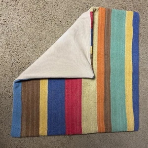 Company Store Turkish Wool Boho Kilim Floor Pillow Cushion Cover 25X25 Handmade - Picture 1 of 12