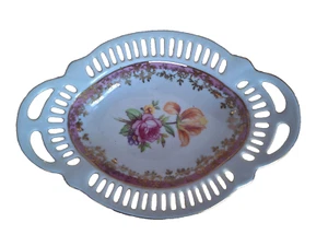 PM Martinroda Netzporzellan Nussschale, floral, 13 cm x 9 cm, Vintage - Bild 1 von 3