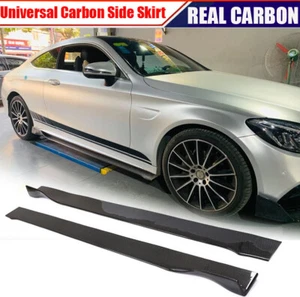 Extensiones universales de falda lateral de carbono 83" labios alerón para Benz A C E BMW AUDI - Imagen 1 de 14